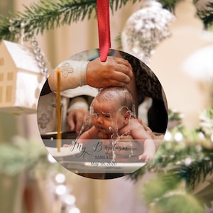 Gepersonaliseerde Kerstmis Mijn foto van het Ornament van het doopsel, de herinnering van het Ornament van Kerstmis, het Ornament van Kerstmis, het Ornament van de Douane.