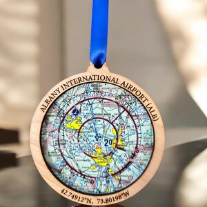 Personalisierte VFR Schnitt, Flughafen Karte, Luftraum, Luftfahrt Geschenke, Pilot Geschenk, Pilot Ornament, Flugzeug Ornament. Bild 4