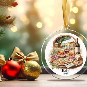 Personalized Italy Ornament, Rome, Italy Christmas Ornament,  Italian Ornament, Travel Souvenir, Vacation ornament Italia,