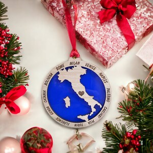 Personalized Italy Ornament, Italy Christmas Ornament,  Italian Ornament, Travel Souvenir, Vacation ornament, Italia, Italy Souvenir.