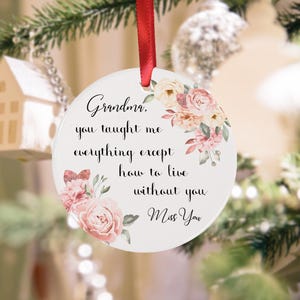 Personalized Miss you Grandma Memorial Keepsake Ornament, Memorial Ornament for Lost Loved One, In Loving Memory.
