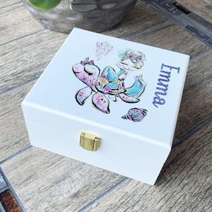 Personalisierte Meerjungfrau Design Schmuckschatulle, Andenken, Erinnerungsbox, Benutzerdefinierte Holz Schmuckschatulle, Mementos, Benutzerdefinierte Geschenk Weihnachten
