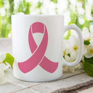 Breast Cancer Mug, Awareness Ribbon Mug, Breast Cancer Mug-Fighter, Custom Cancer Ribbon Gift, Cancer Survivor Gift, Warrior Gift