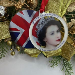 Queen Elizabeth II ornament, United Kingdom ornament, In Memory of Her Majesty the Queen, Commemorative Ornament 1926-2022, memorial
