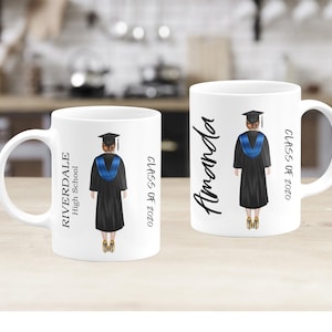 Taza de café de graduación personalizada, regalo de graduación 2020, taza de graduación personalizada, regalo de graduación de último año, graduado de la escuela secundaria, diploma, clase de 2020