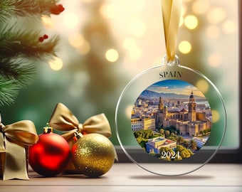 Personalisierte Spanien Ornament, Madrid Weihnachten, Madrid Ornament, Reise Souvenir, Urlaub Ornament Spanien Souvenir.