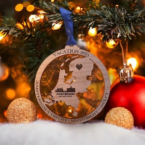 Personalized Netherlands Ornament, Netherlands Christmas Ornament,  Dutch Ornament, Travel Souvenir, Vacation ornament, Holland Souvenir