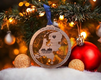 Personalized Netherlands Ornament, Netherlands Christmas Ornament,  Dutch Ornament, Travel Souvenir, Vacation ornament, Holland Souvenir