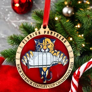 Florida Panthers Back to Back Stanley Cup Champions  Ornament, Florida Panthers Christmas Ornament, Stanley Cup Winner 2025