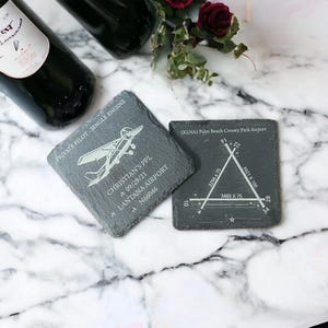 Personalized Private Pilot License  Flight slate coasters, PPL, Cessna, Aviation Gifts, Pilot gift, airport diagram, Airplane coaster slate.