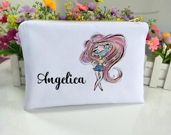 Personalized Best Friend Makeup Bag, Best Friend, Custom Makeup Bag, Cosmetic Bag for Friends, Best Friend Gift, Canvas Bag