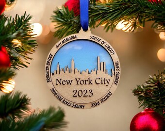 Personalized  New York City Ornament, New York Christmas Ornament, NYC Ornament, Travel Souvenir, Vacation ornament, , trip to New York