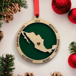 Personalized  Mexico Ornament, Mexico Christmas Ornament, Mexico City Ornament, Travel Souvenir, Vacation ornament, Mexico trip , honeymoon