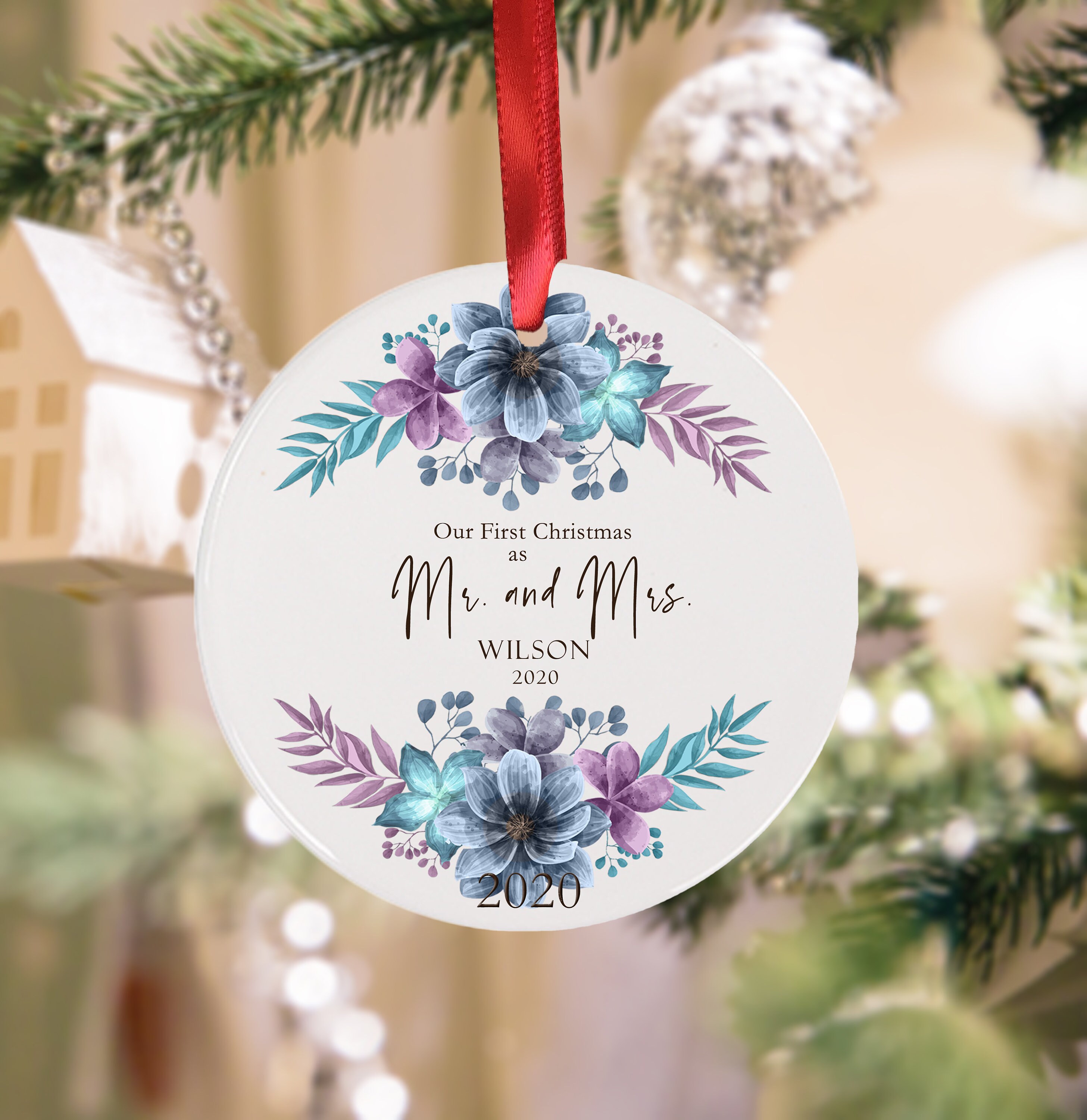 Personalized Our First Christmas as Mr and Mrs Ornament - Etsy