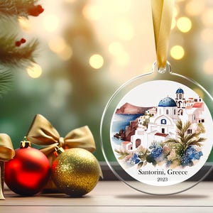 Adorno personalizado de Santorini, recuerdo de viaje a Grecia