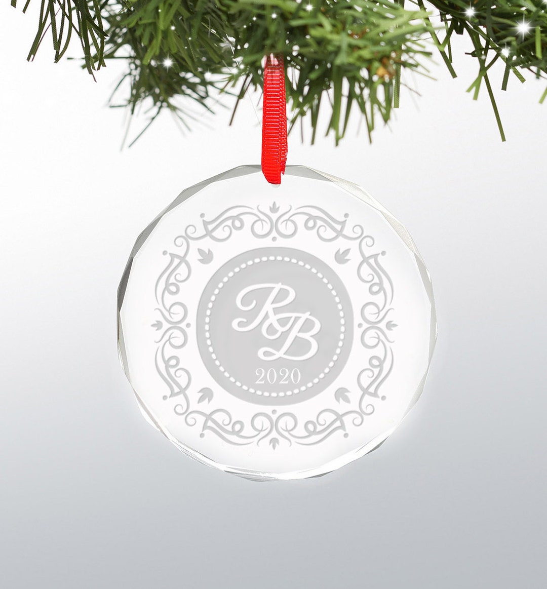 Personalized Engraved Glass Ornament Personalized Christmas Etsy