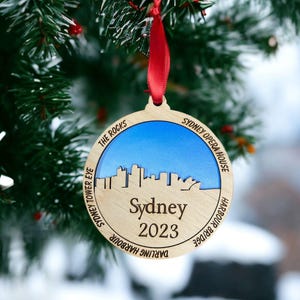 Personalized  Sydney Ornament, Sydney  Christmas Ornament, Travel Souvenir Vacation ornament, trip  Sydney  skyline Australia