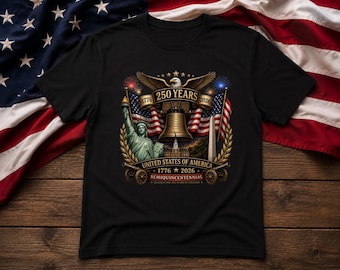 250 Jahre von Amerika Shirt, USA 250-jähriges Jubiläum T-Shirt, Semiquincentennial 1776-2026 T-Shirt Patriotischer Adler Liberty Bell Unabhängigkeitstag