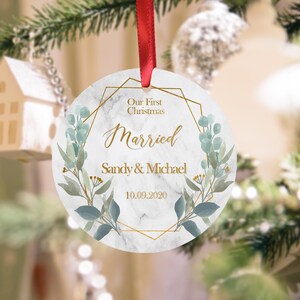Personalized Our First Christmas Married Ornament Wedding Christmas Ornament Keepsake, Christmas Ornament, Custom Ornament.