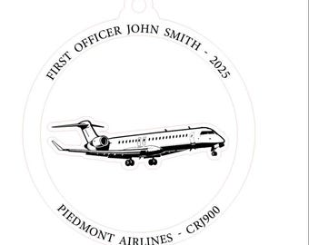 Personalisierte erste Offizier Flug Ornament, Pilot Ornament, Kapitän Geschenk, Luftfahrt Geschenke, Pilot Geschenk, Flugzeug Ornament, CRJ900.