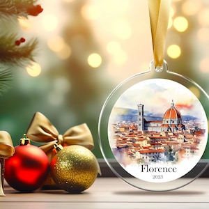 Personalized Italy Ornament, Florence, Italy Christmas Ornament,  Italian Ornament, Travel Souvenir, Vacation ornament Italia, Firenze