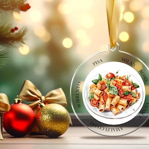 Personalized Italy Ornament, Italy Christmas, Italian Ornament, Travel Souvenir, Vacation ornament Italia, Italy Souvenir, Pasta.