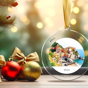 Personalized Italy Ornament, Italy Christmas, Italian Ornament, Travel Souvenir, Vacation ornament Italia, Italy Souvenir, Cinque Terre.