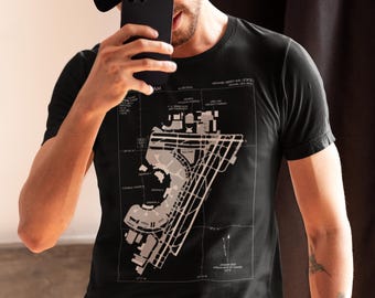 Custom Airport Runway Blueprint T-Shirt: Luftfahrt Geschenk