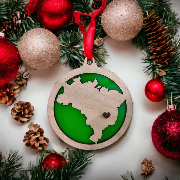 Personalized Brazil Ornament, Brazil Christmas Ornament,  Brazilian Ornament, Travel Souvenir, Vacation ornament, Brazil, Brazil Souvenir.