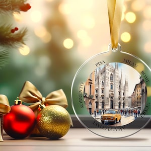 Personalized Italy Ornament, Italy Christmas, Italian Ornament, Travel Souvenir, Vacation ornament Italia, Italy Souvenir, Milan.