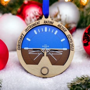 Personalized Instrument Rating Ornament, Cessna, Aviation Gifts, Pilot gift, pilot ornament, Airplane Ornament.