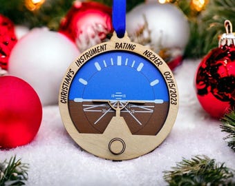 Personalized Instrument Rating Ornament, Cessna, Aviation Gifts, Pilot gift, pilot ornament, Airplane Ornament.