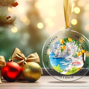 Enfeite personalizado da Itália, Natal na Itália, Enfeite italiano, Lembrança de viagem, Enfeite de férias na Itália, Lembrança da Itália, Costa Amalfitana.