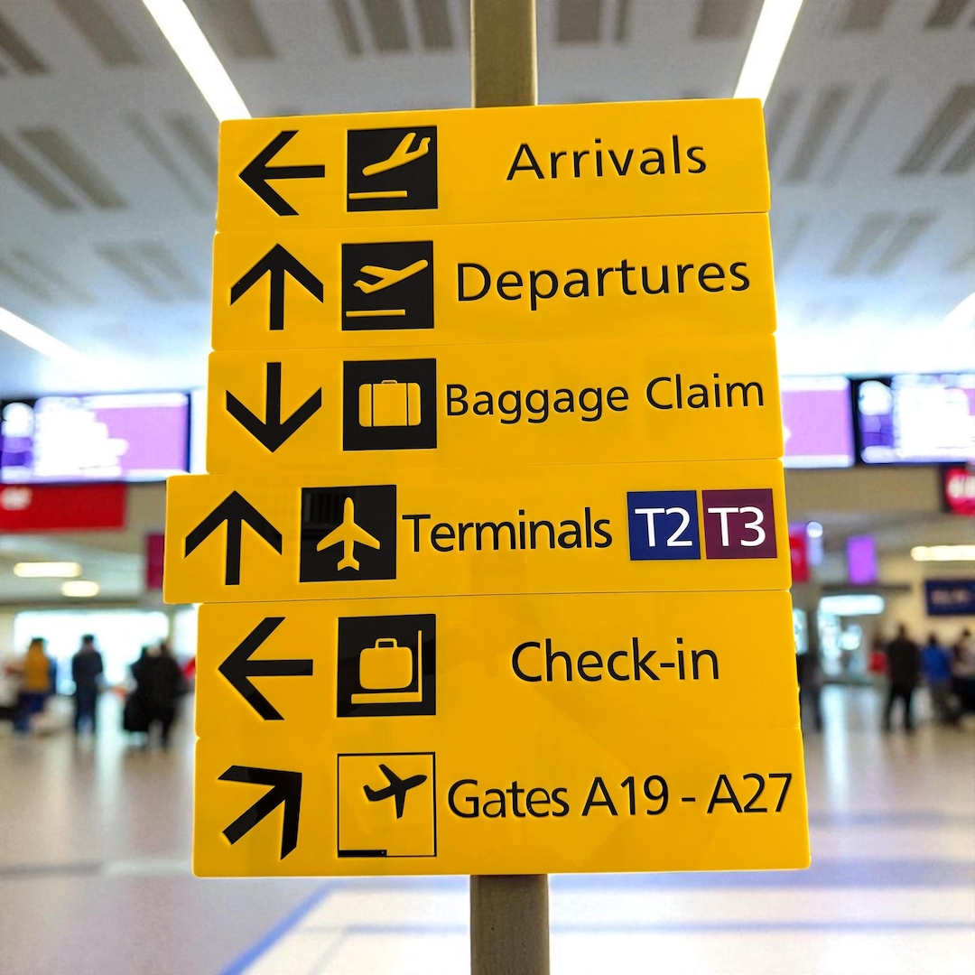 Airport Directional Party Signs – Arrivals, Departures, Baggage Claim ...