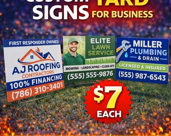 Custom Business Yard Signs 18x24 | Advertising Lawn Signs | Contractor Marketing Sign | Full Color Coroplast | Personalized Outdoor Sign