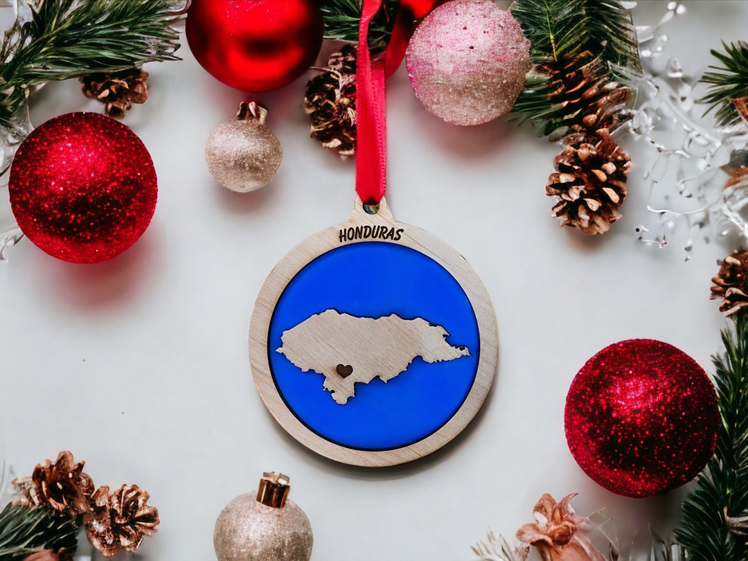 Personalized Honduras Ornament, Honduras Christmas Ornament, Honduras
