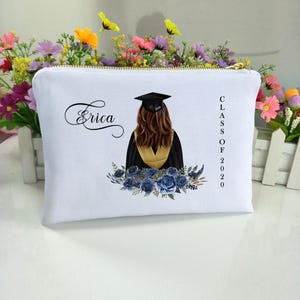 Personalized Graduation Makeup Bag, Graduation Gift 2020, Custom Makeup Bag, Cosmetic Bag Graduation Gift, High School Grad, Class of 2020