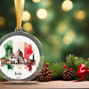 Personalized Italy Ornament, Rome, Italy Christmas Ornament,  Italian Ornament, Travel Souvenir, Vacation ornament Italia,