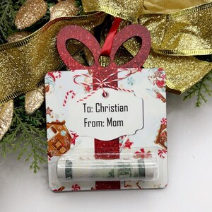 Cartão de dinheiro personalizado, enfeite de Natal, cartão de presente de Natal, porta-dinheiro, enfeite de Natal, enfeite personalizado.