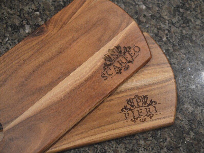 Personalized Acacia Cutting Board Custom Wood Engraved Etsy