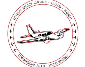 Personalized Commercial Pilot License Multi Engine Flight Ornament, Piper Seneca, Aviation Gifts