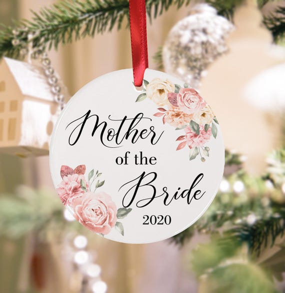 Personalized Mother of the Bride Christmas Ornament, Wedding Gift
