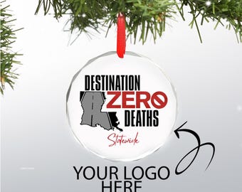Personalized UV print Glass Ornament, Corporate Gifts, Company Ornament, Custom Logo, Personalized Christmas Ornament, Business Logo