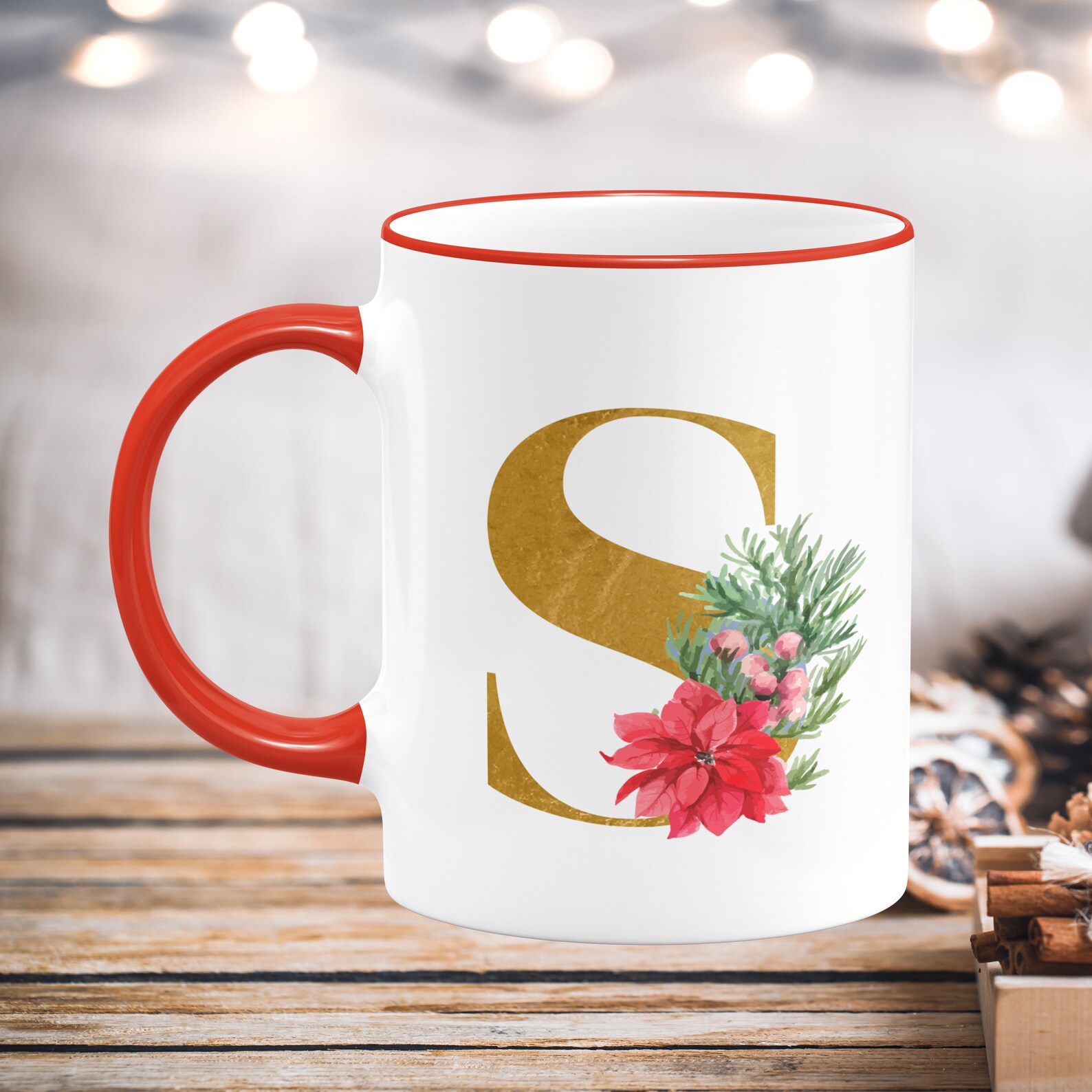 Personalized Christmas Mug Initial Mug Holiday coffee mug  Etsy