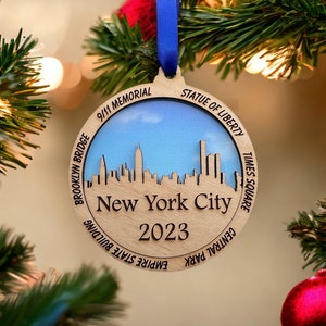 Personalized  New York City Ornament, New York Christmas Ornament, NYC Ornament, Travel Souvenir, Vacation ornament, , trip to New York