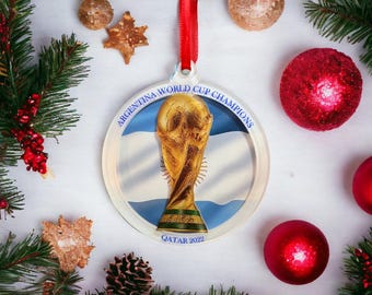 Argentina VM-mästare julgransprydnad, Argentina julgransprydnad, Resesouvenir, Semesterprydnad, VM 2022