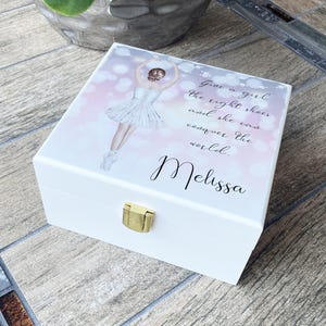 Personalisierte Ballerina Schmuckschatulle, Andenken, Erinnerungsbox, Benutzerdefinierte Holz Schmuckschatulle, Valentinstag, Andenken, Benutzerdefinierte Geschenk Weihnachtsgeschenk