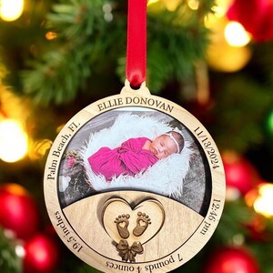 Personalized Baby ornament,  First Christmas,Birth Announcement Ornament, Newborn Baby Birth Stats Keepsake, Gift New Parents, New Baby Gift