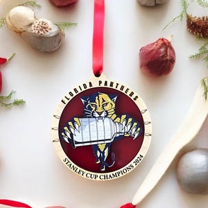 Florida Panthers Stanley Cup Champions  Ornament, Florida Panthers Christmas Ornament, Stanley Cup Winner 2024