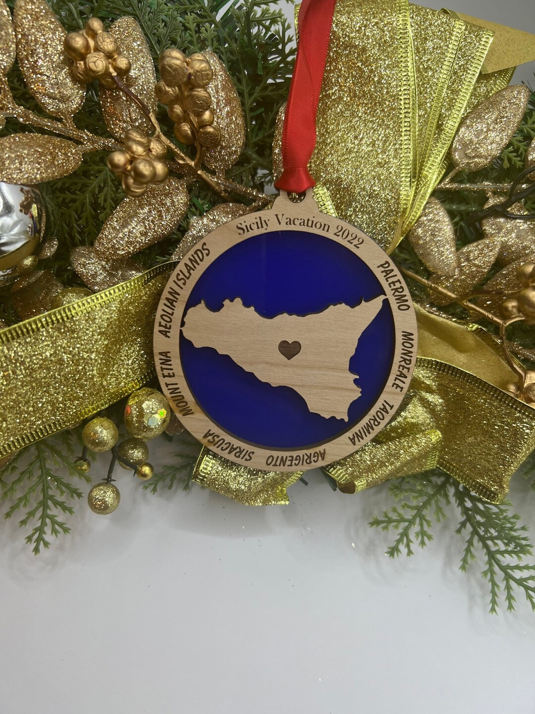 Personalized Sicily Ornament Sicily Christmas Ornament - Etsy